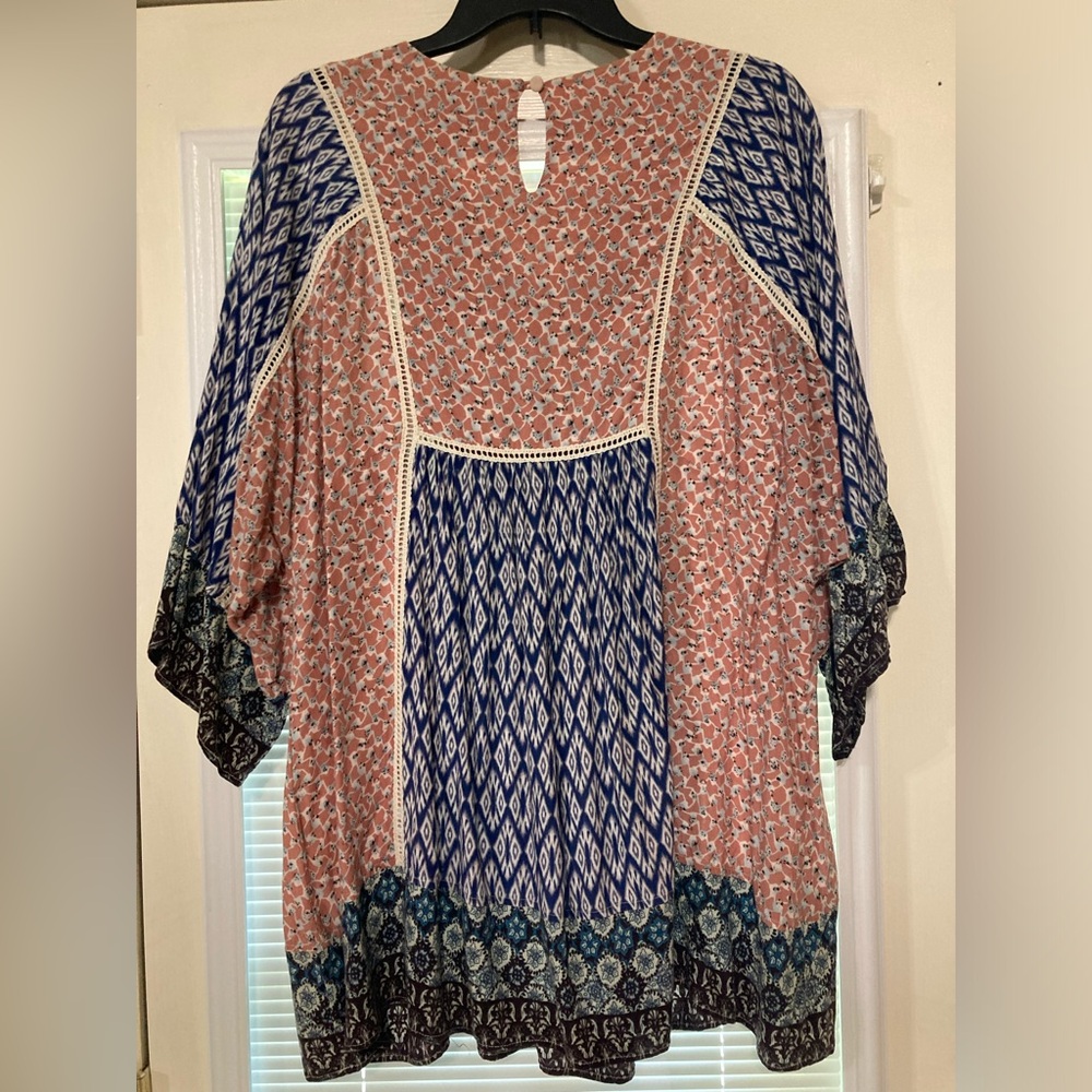 John Mark Tunic With Mixed Media Design And Lace … - image 4
